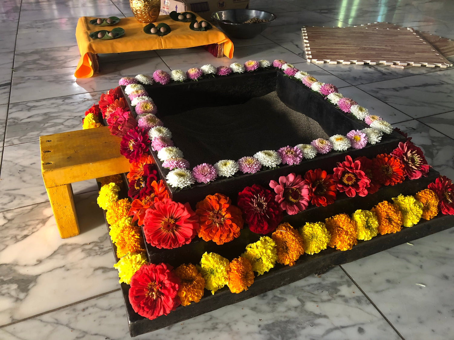 large marigolds blooms for puja, rituals, prayers - Vancouver Pushpanjali Flower Farm